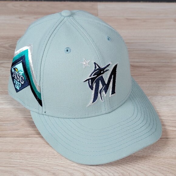Miami Marlins New Era 59Fifty Hat Cap Light Green Size 7 1/2 All Star Game 2023 - Picture 2 of 9
